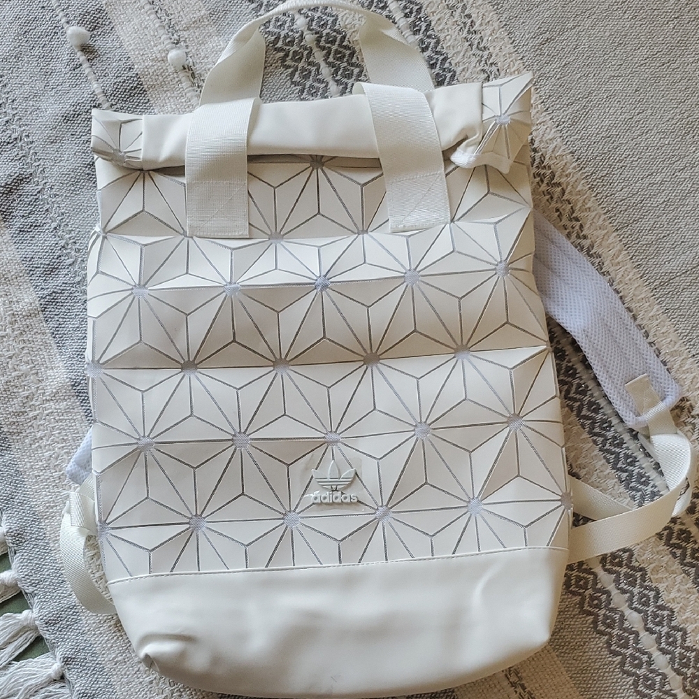 NWOT Adidas White/Off-White 3D Unisex Backpack/Tote